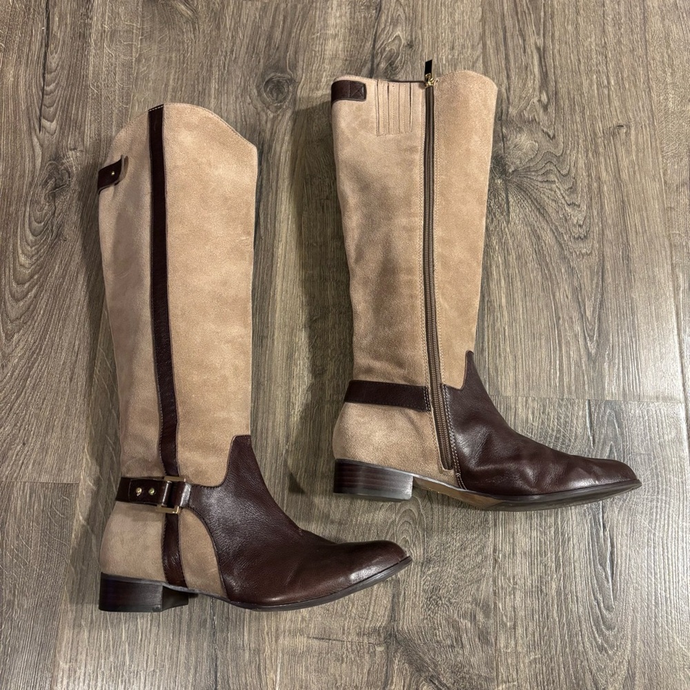 Stylish Tan and Brown Knee-High Women's Boots